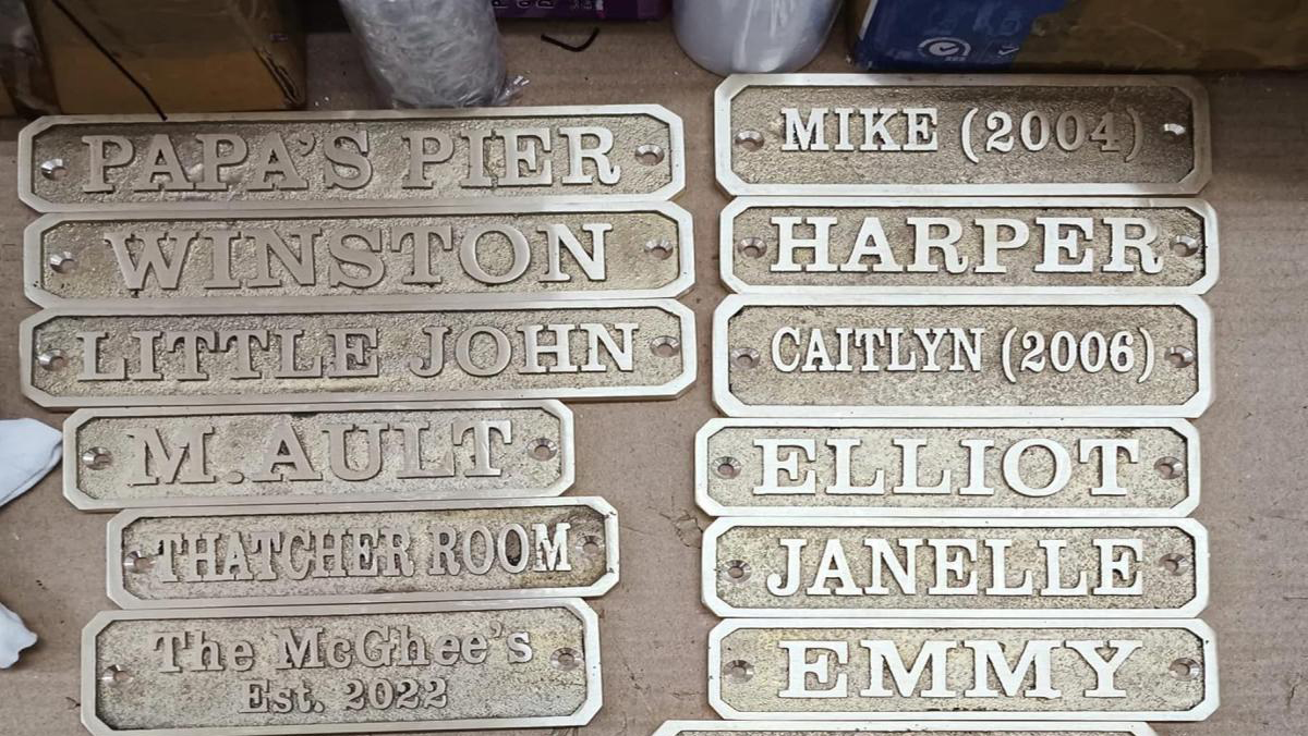 brass name plates