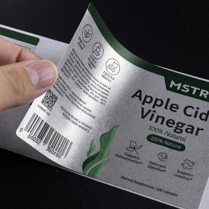 Custom Packaging Food Printing Adhesive logo Silver Foil Labels Stickers