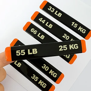 GYM Equipment 3D Dome Sticker Weight Sticker