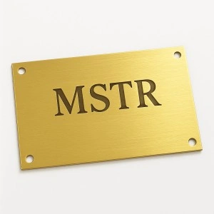 Gold Brass Etched Engraved Small Logo Name Plate
