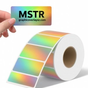Holographic Gold Direct Thermal Shipping Barcode Labels