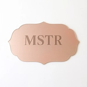 Rose Gold Mirror Acrylic Engraved Decorative Sign Card