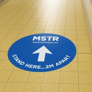 Custom Waterproof Social Distance Vinyl Floor Arrow Sticker