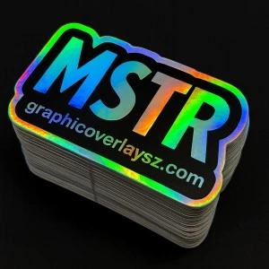 Waterproof Holographic Rainbow Film Laser Die-Cut Logo Sticker